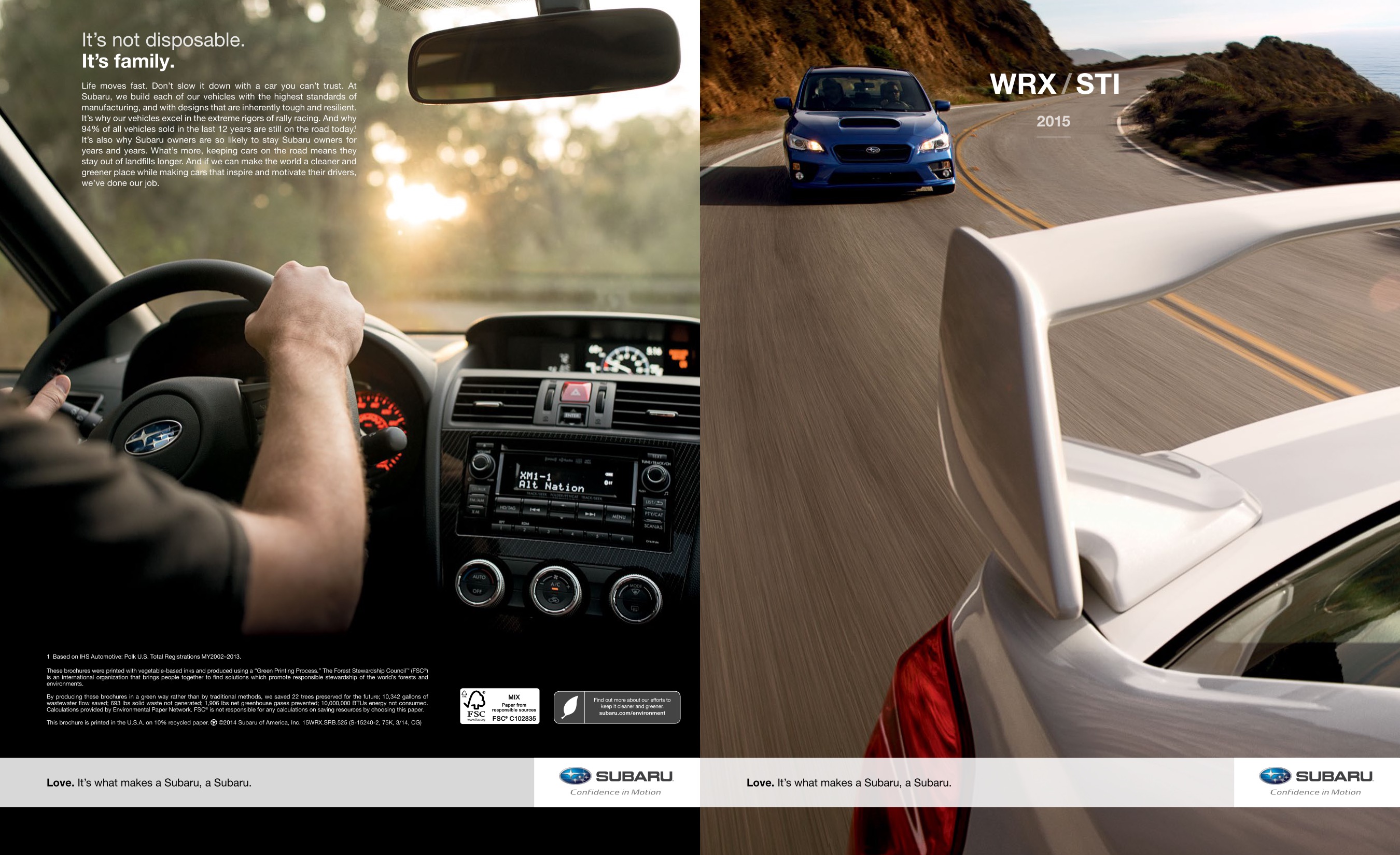 2015 Subaru Impreza WRX Brochure Page 2
